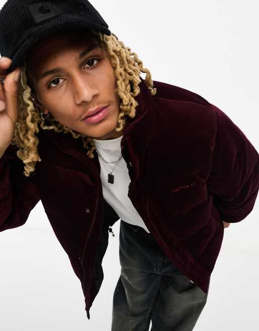 Carhartt WIP - Layton - Gewatteerd jack van corduroy in bordeauxrood, 4 van 4