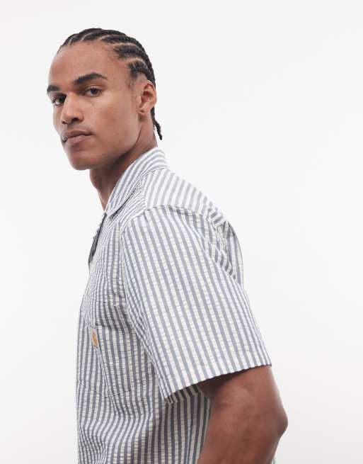 Carhartt WIP - Leavel - Chemise ample à rayures - Bleu, 4 de 5