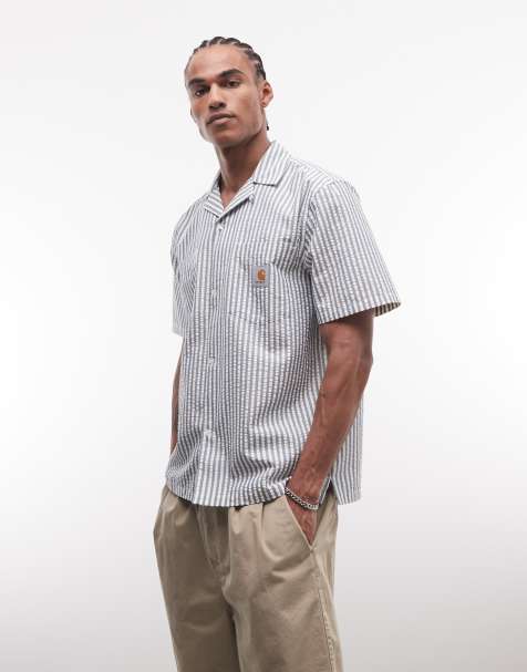 Carhartt WIP leavel loose fit shirt in blue stripe