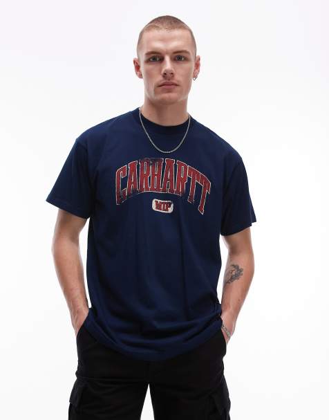Carhartt WIP – Lecture – T-Shirt in Marineblau mit Grafikprint - view 1