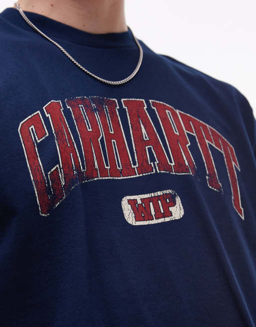 Carhartt WIP – Lecture – T-Shirt in Marineblau mit Grafikprint, 3 von 4