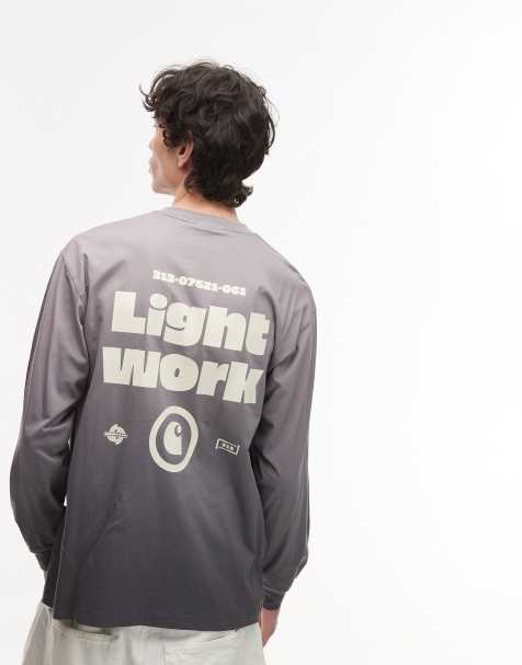 Carhartt WIP – Leichtes, langärmliges T-Shirt in Beige mit Work-Print - view 1