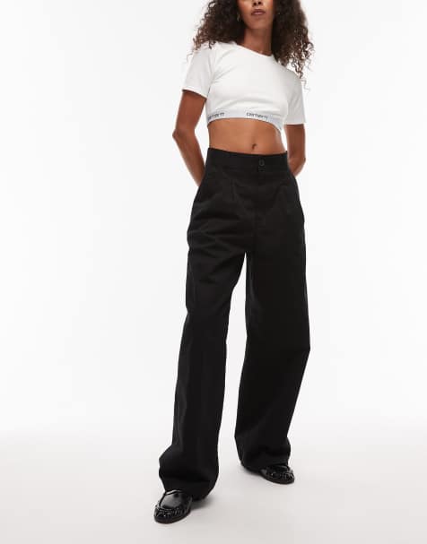 Carhartt WIP – Leola – Hose in Schwarz mit weitem Schnitt - view 1