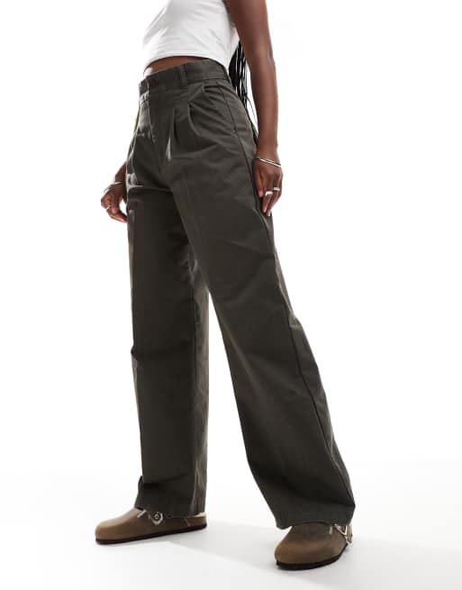 Carhartt WIP Leola wide leg pants in green, 3 of 5