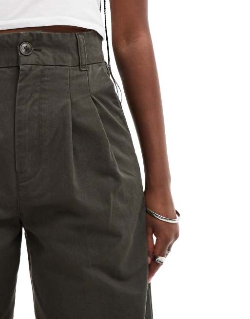 Carhartt WIP Leola wide leg pants in green, 4 of 5
