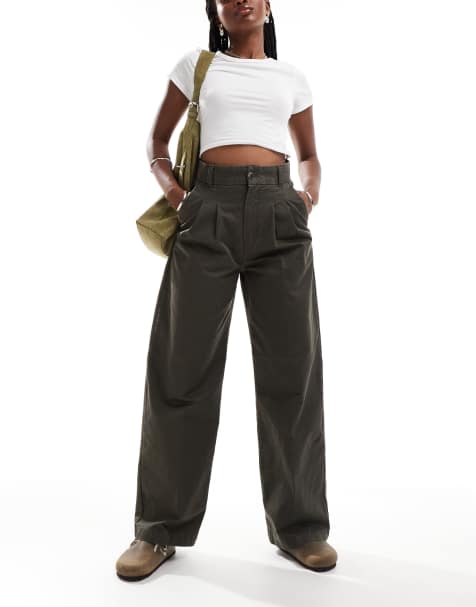 Carhartt WIP leola wide leg trousers in green