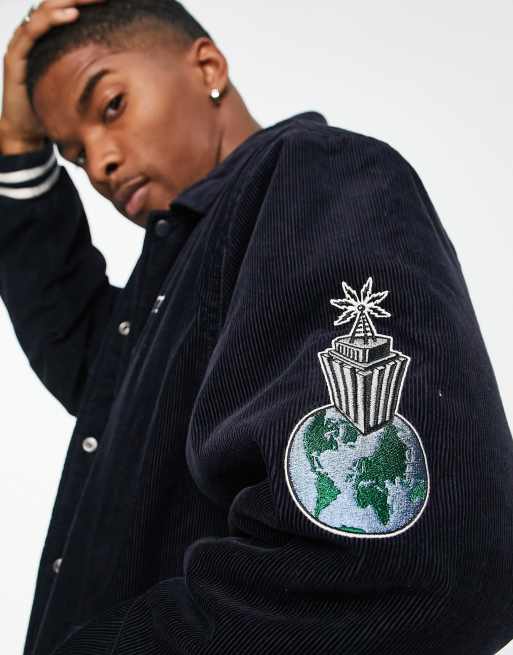 Carhartt WIP letterman corduroy jacket in navy