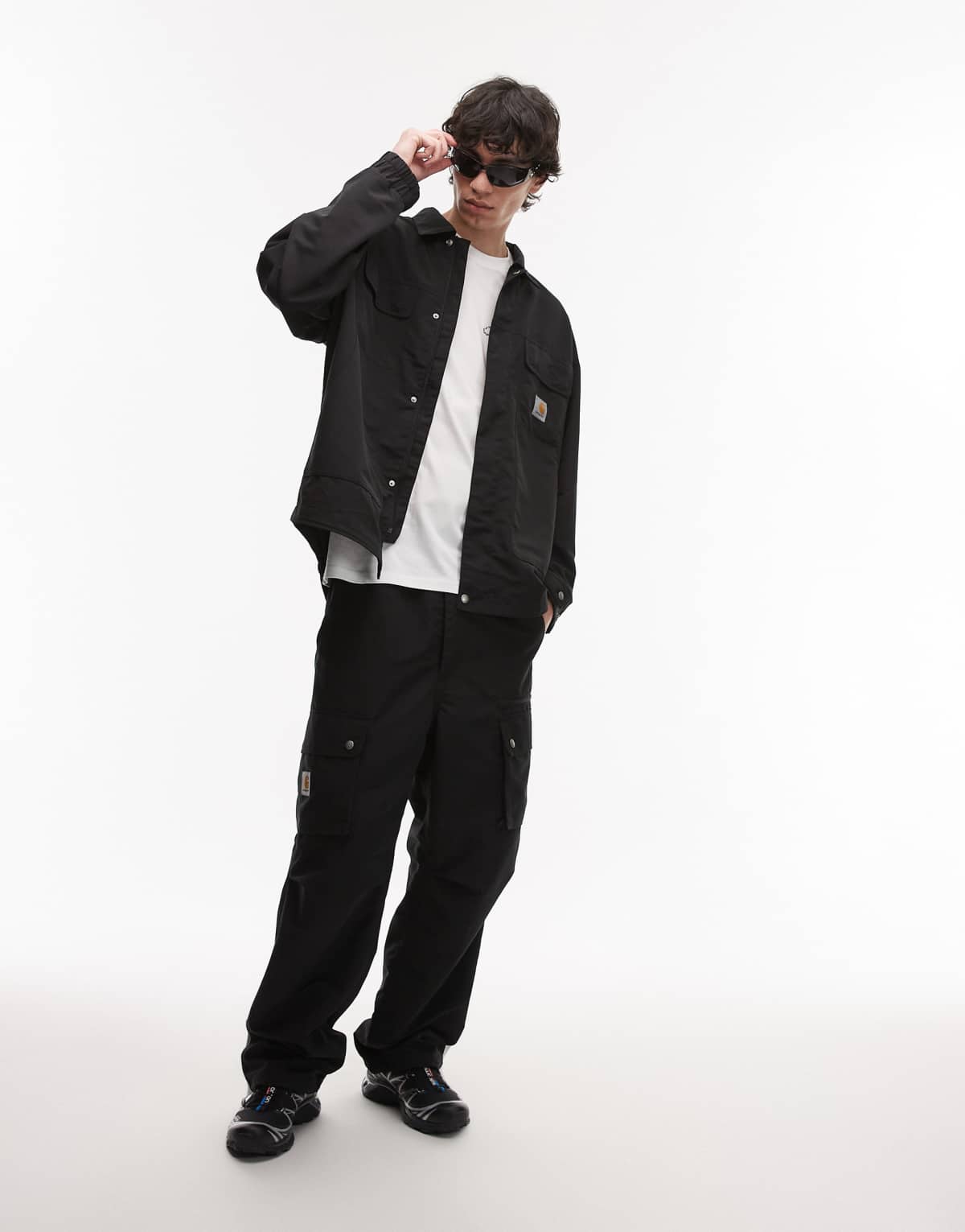 Carhartt WIP liam utility shirt jacket in black