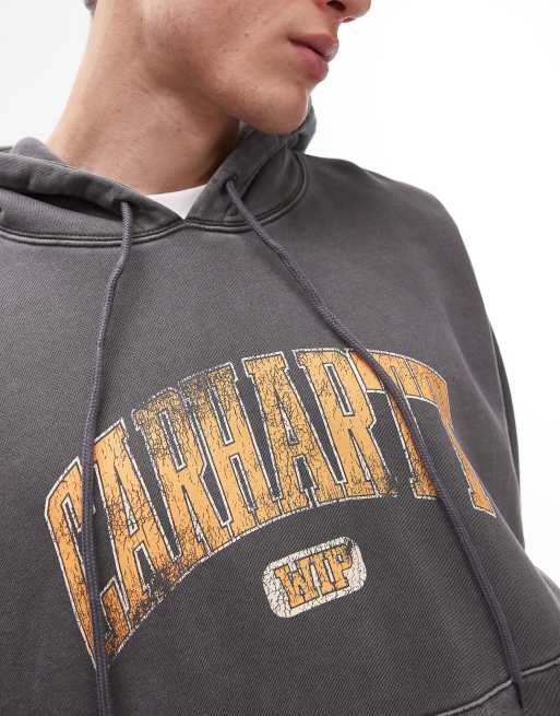Carhartt WIP – Library – Czarna sprana bluza z kapturem z grafiką, 2 z 4