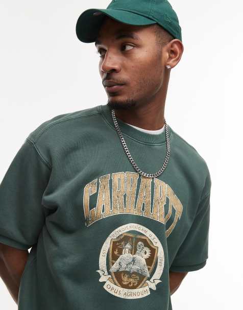 Carhartt WIP - Library - Felpa a maniche corte verde slavato con grafica - view 1
