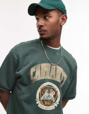 Carhartt Library Graphic Short Sleeve Sweatshirt In Black