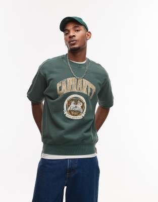 Carhartt Library Graphic Short Sleeve Sweatshirt In Black