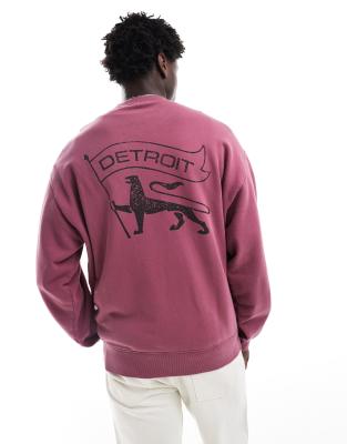 Carhartt WIP – Lila sweatshirt med stämplat Detroit-tryck - view 1