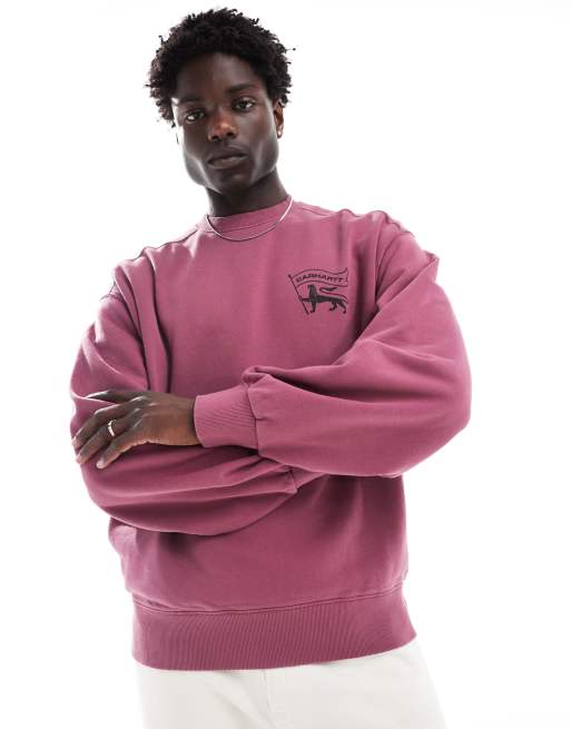 Carhartt WIP – Lila sweatshirt med stämplat Detroit-tryck, 2 av 4