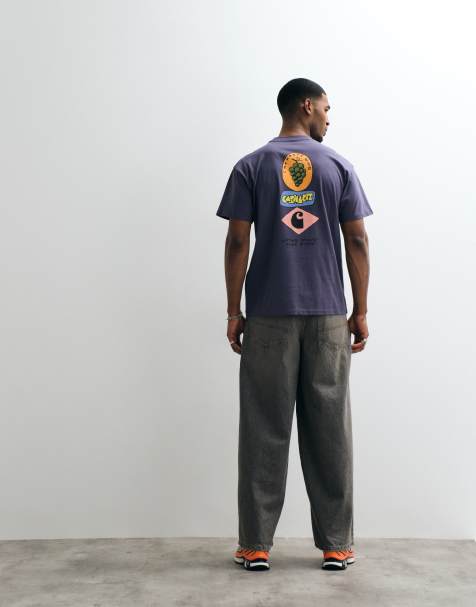 Carhartt WIP – Lila t-shirt med staplat vindruvstryck - view 1