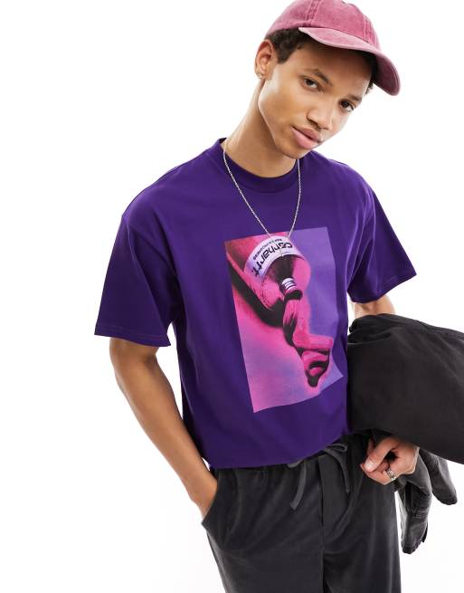 Carhartt WIP – Lila t-shirt med tubtryck