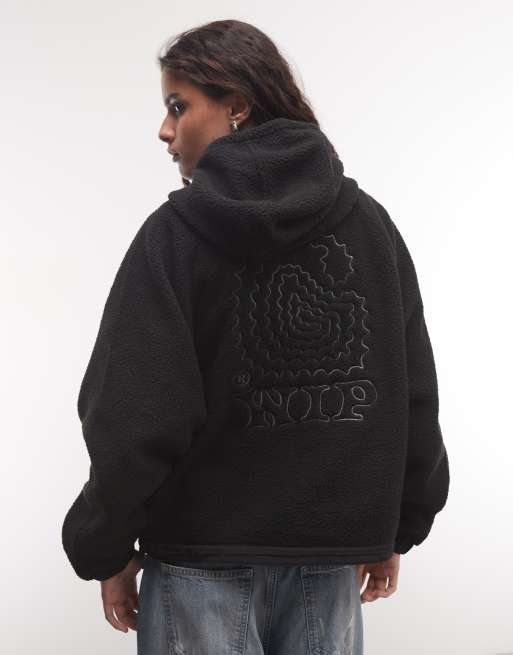 Carhartt WIP Limn Fleecejacke mit Reißverschluss in Schwarz, 4 von 4