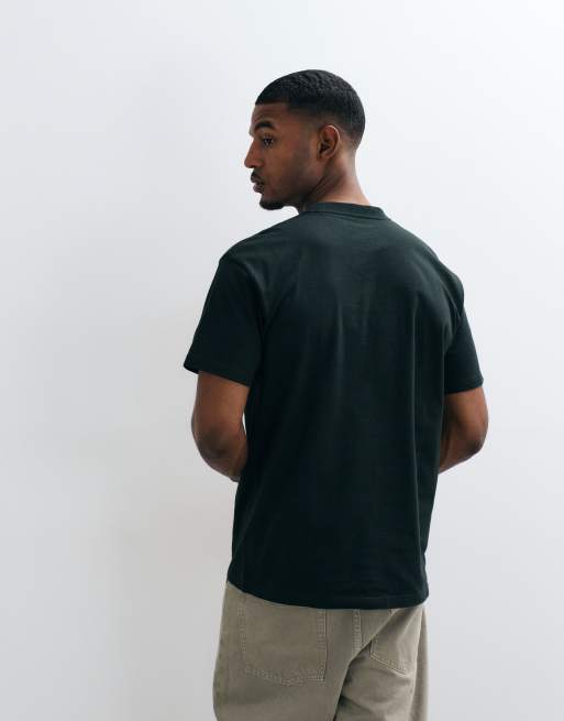 Carhartt WIP Limn Script graffiti style logo t-shirt in dark green, 5 of 5