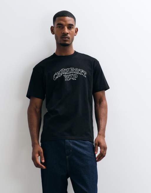 Carhartt WIP Limn Script graffiti style logo T-shirt in zwart, 3 van 5