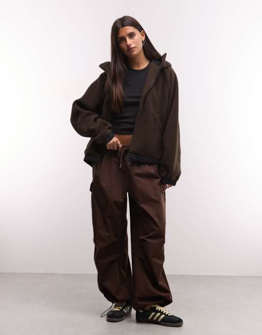 Carhartt WIP Limn zip-through fleece jacket in dark brown, 2 of 4