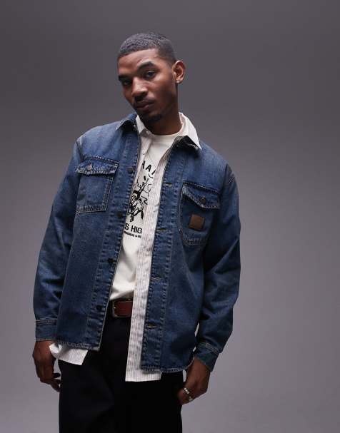 Carhartt WIP - Lincoln - Blå skjortejakke i denim - view 1