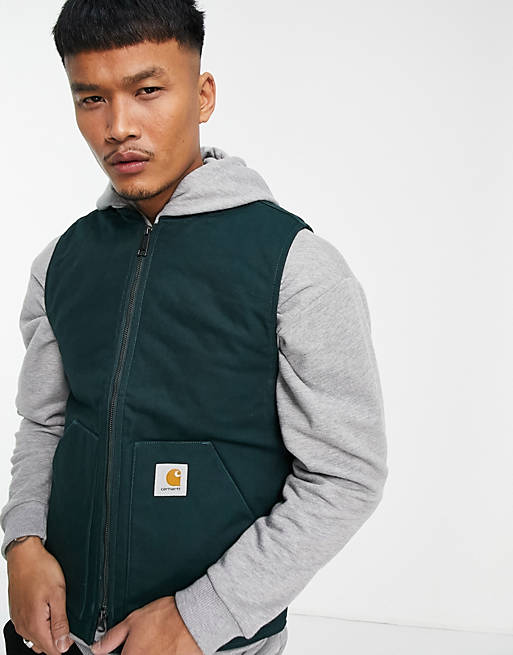 Carhartt WIP lined vest in forest green