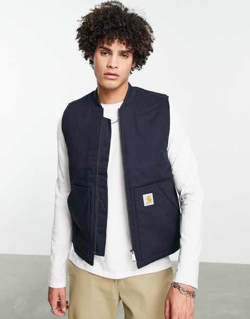 Carhartt WIP lined vest in navy