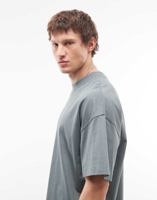 Carhartt WIP - Link Script - T-shirt squadrata oversize verde salvia, 2 di 5
