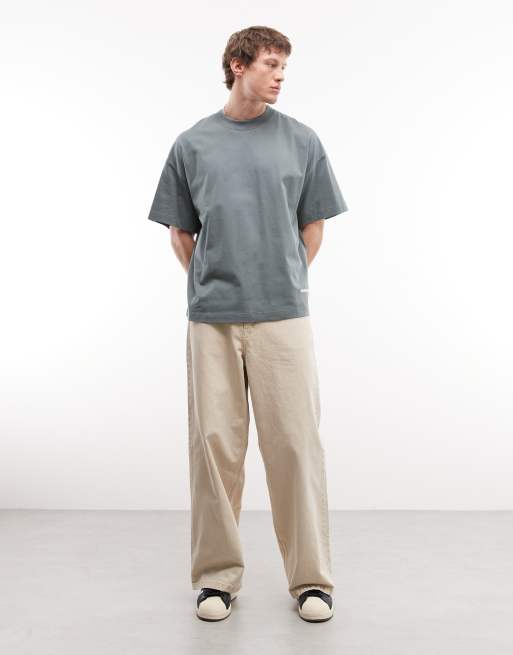 Carhartt WIP - Link Script - T-shirt squadrata oversize verde salvia, 3 di 5