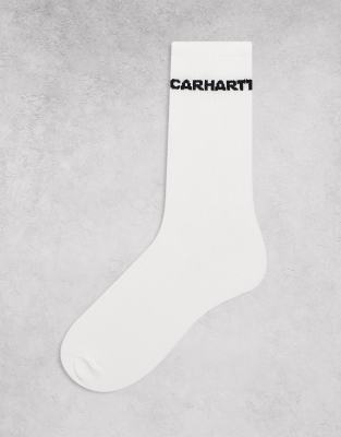 Carhartt WIP - Link - Socken in Weiß mit Schriftzug
