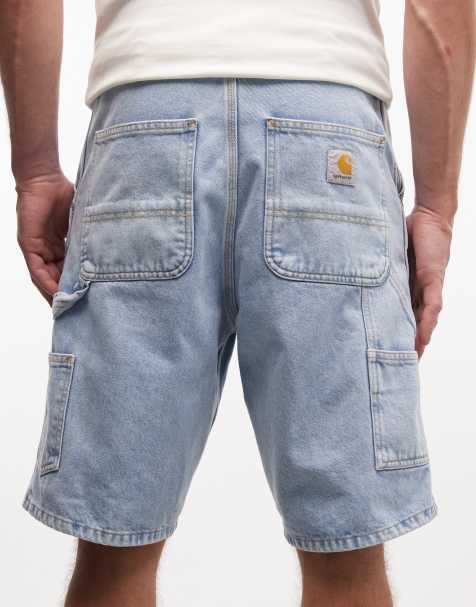 Carhartt WIP – Ljusblå, tvättade shorts med ledig passform och enkla knän - view 1