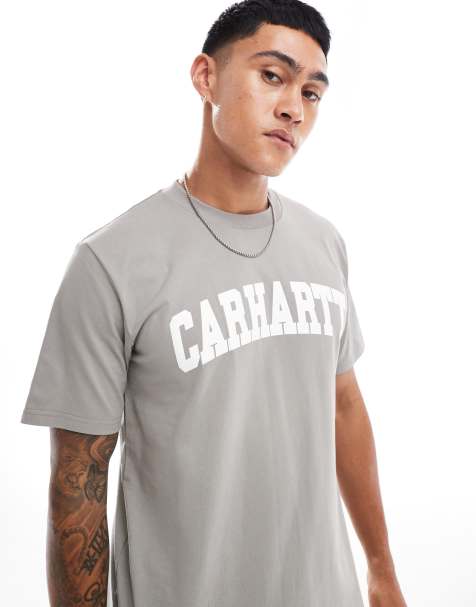 Carhartt WIP – Ljusgrå t-shirt i collegestil - view 1