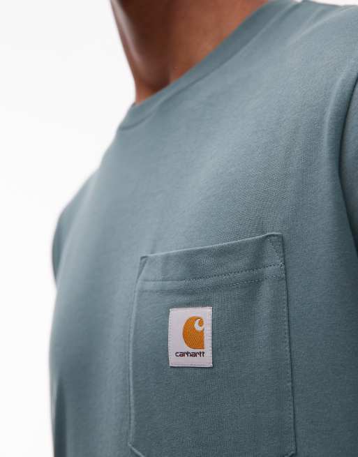 Carhartt WIP – Ljusgrön t-shirt med ficka, 5 av 5