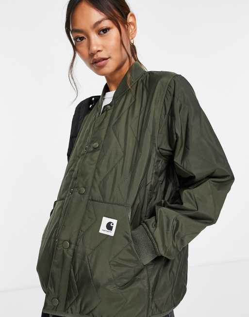 Carhartt WIP – Locker geschnittene Jacke in Khaki mit Steppmuster, 3 von 4