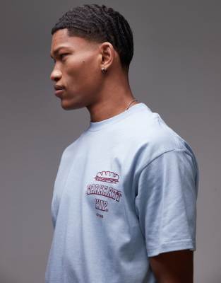 Carhartt WIP – Locker geschnittenes T-Shirt in Blau mit „Sandwich“-Motivprint - view 1