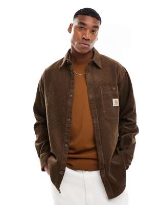 Carhartt WIP long sleeve flint shirt in brown