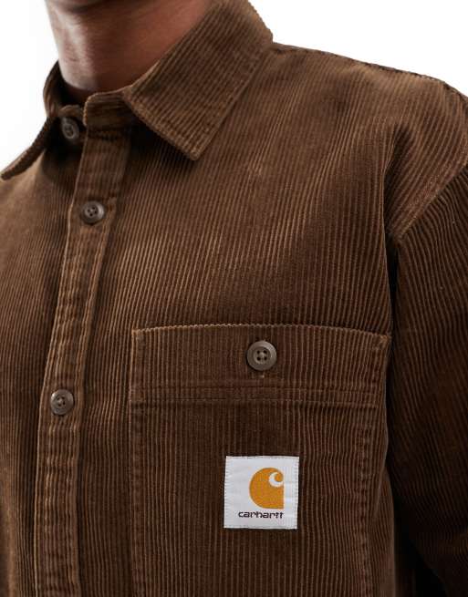 Carhartt WIP long sleeve flint shirt in brown | ASOS