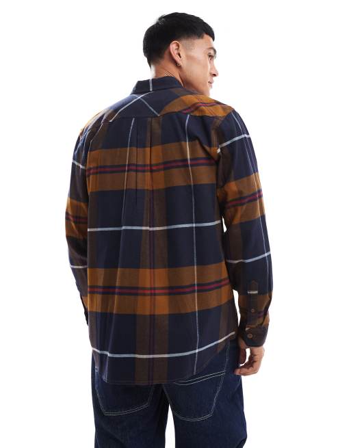 Carhartt WIP long sleeve garnett checked shirt in brown multi, 2 of 4
