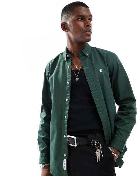 Carhartt WIP long sleeve madison shirt in green - view 1