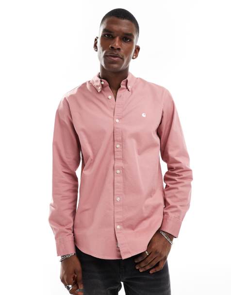 Carhartt WIP long sleeve madison shirt in pink - view 1