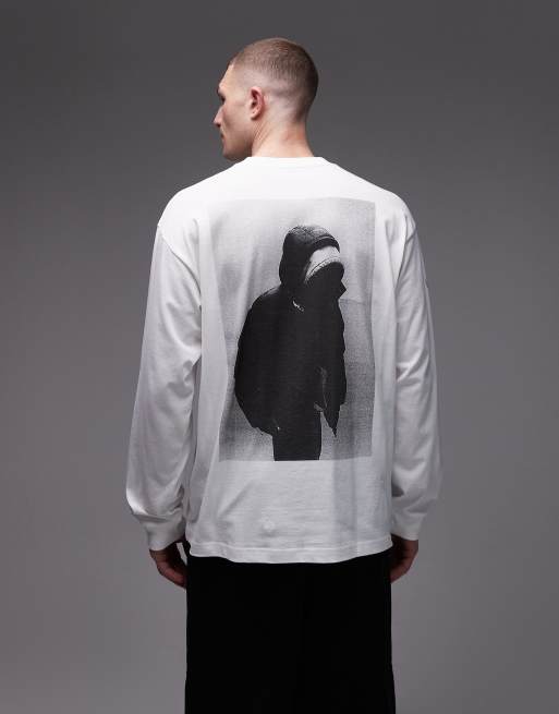 Carhartt WIP long sleeve oversized t-shirt in white with sleeve and back print, 3 of 5