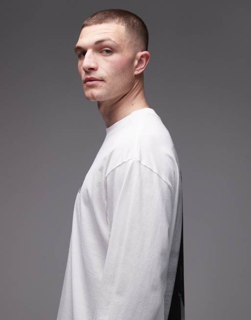 Carhartt WIP long sleeve oversized t-shirt in white with sleeve and back print, 5 of 5