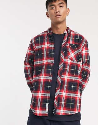 Carhartt WIP long sleeve Phil shirt in red