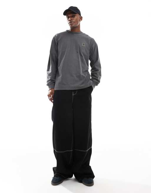 Carhartt WIP long sleeve Vista t-shirt in grey, 2 of 4