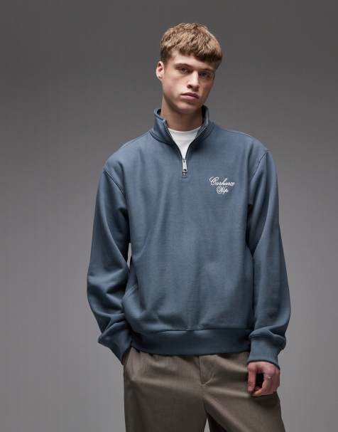 Carhartt WIP – Longhand – Niebieska bluza z zapięciem na zamek pod szyją - view 1