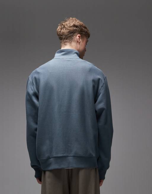 Carhartt WIP – Longhand – Sweatshirt in Blau mit kurzem Reißverschluss, 3 von 5