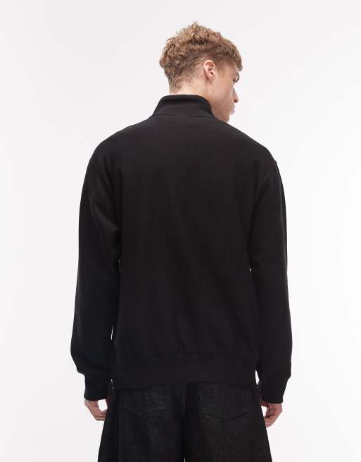 Carhartt WIP – Longhand – Sweatshirt in Schwarz mit kurzem Reißverschluss, 3 von 5