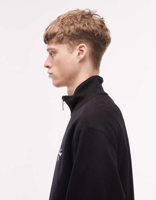 Carhartt WIP – Longhand – Sweatshirt in Schwarz mit kurzem Reißverschluss, 5 von 5