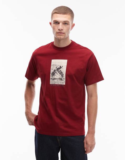 Carhartt WIP – Loose-Fit-T-Shirt in Rot mit „No Play“-Print - view 1