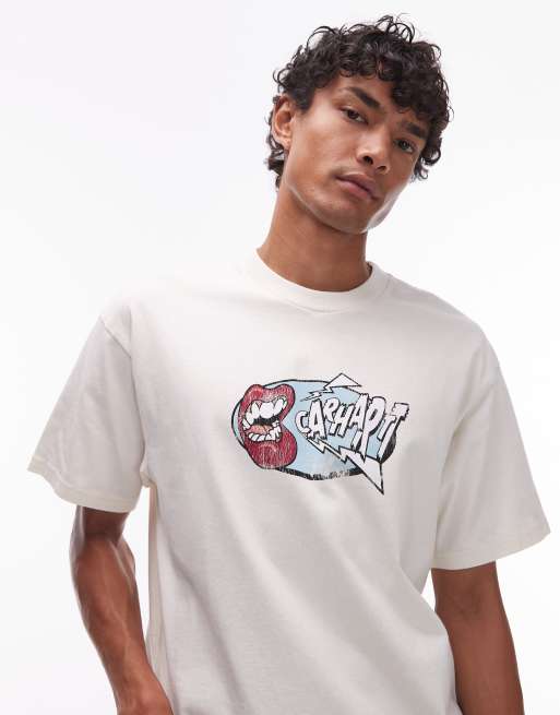 Carhartt WIP – Louder – Gräddvit t-shirt med avslappnad passform, 5 av 5